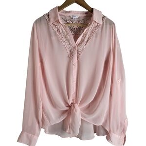 Elegant Pink Lace Women's Top